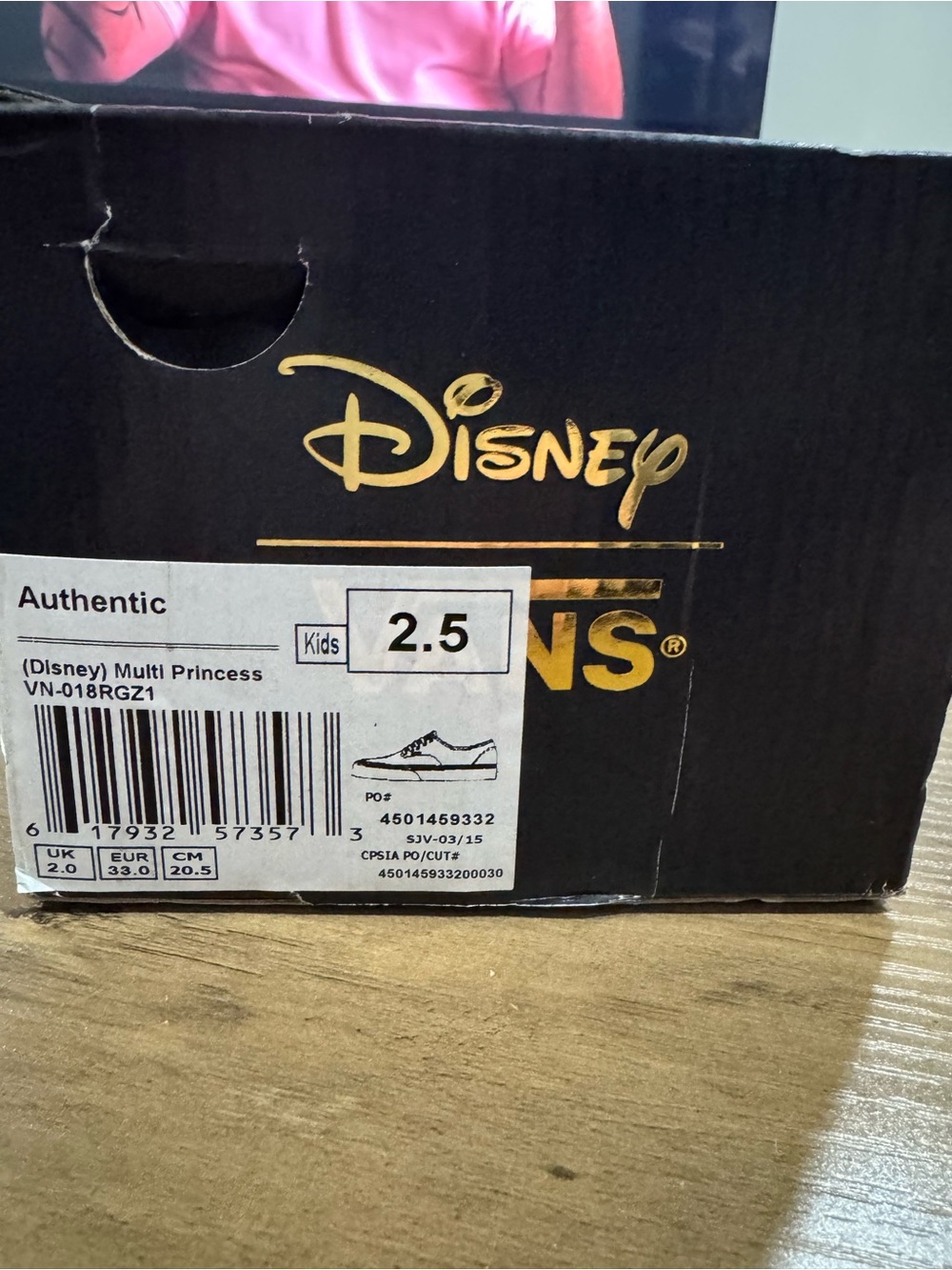 Disney x Vans Authentic Multi Princess Shoes Kids 2.5 NWT Rare - Picture 4 of 6